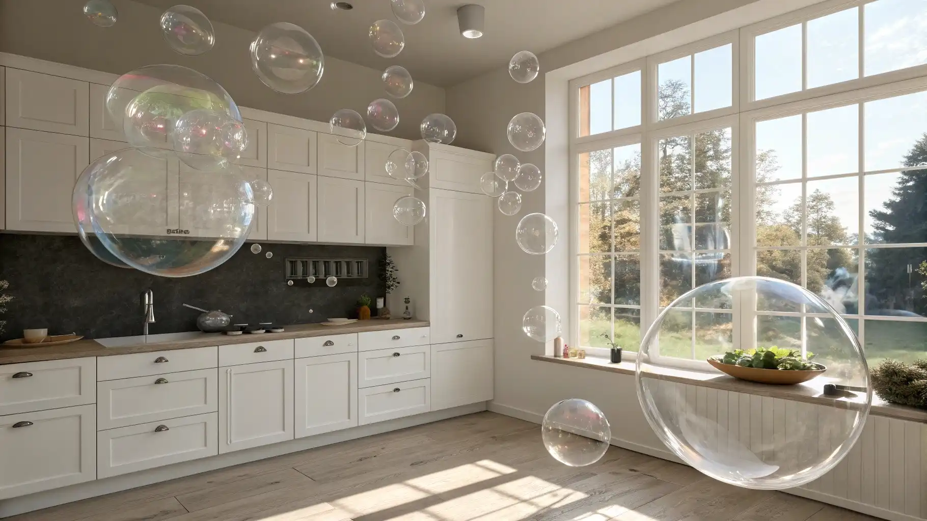 Floating Bubble Art Installation
