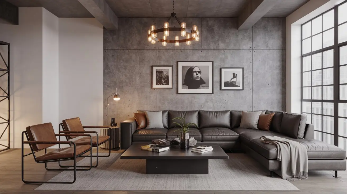 Industrial-Chic Living Room with Bold Accents