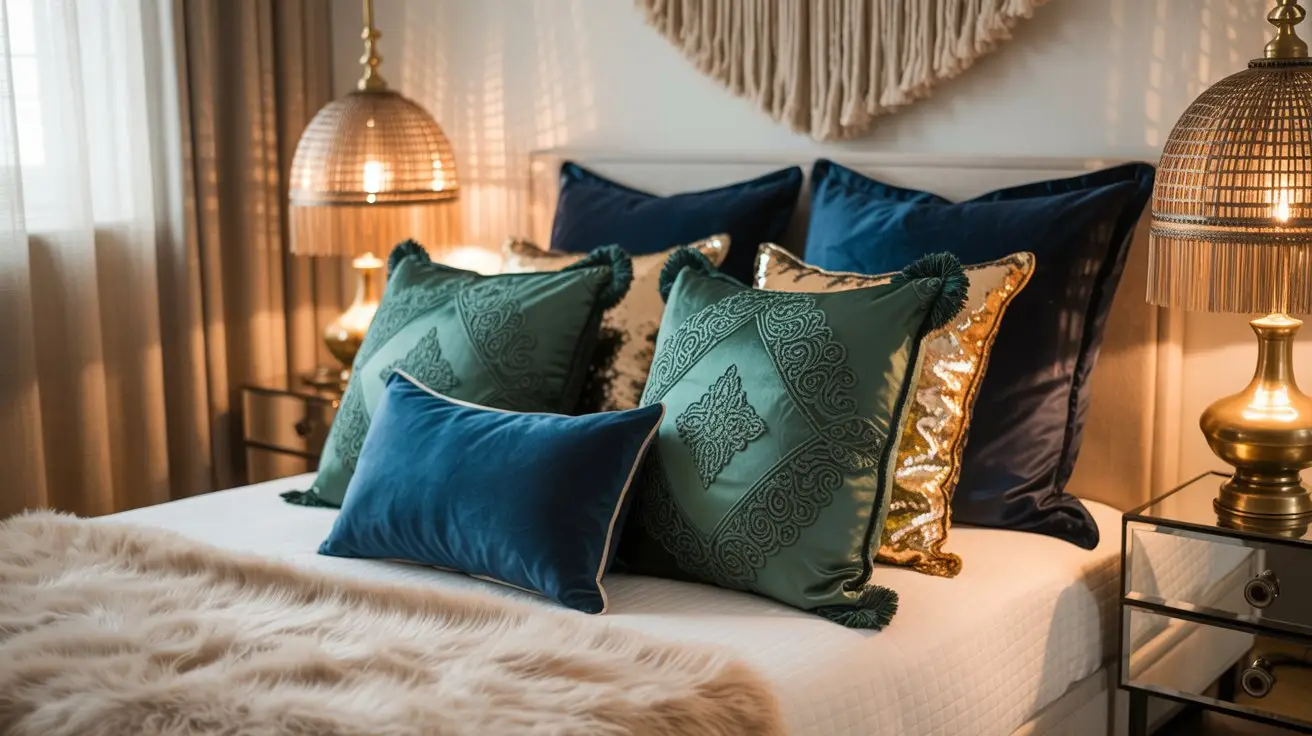 Luxurious Glamour Throw Pillow Arrangement