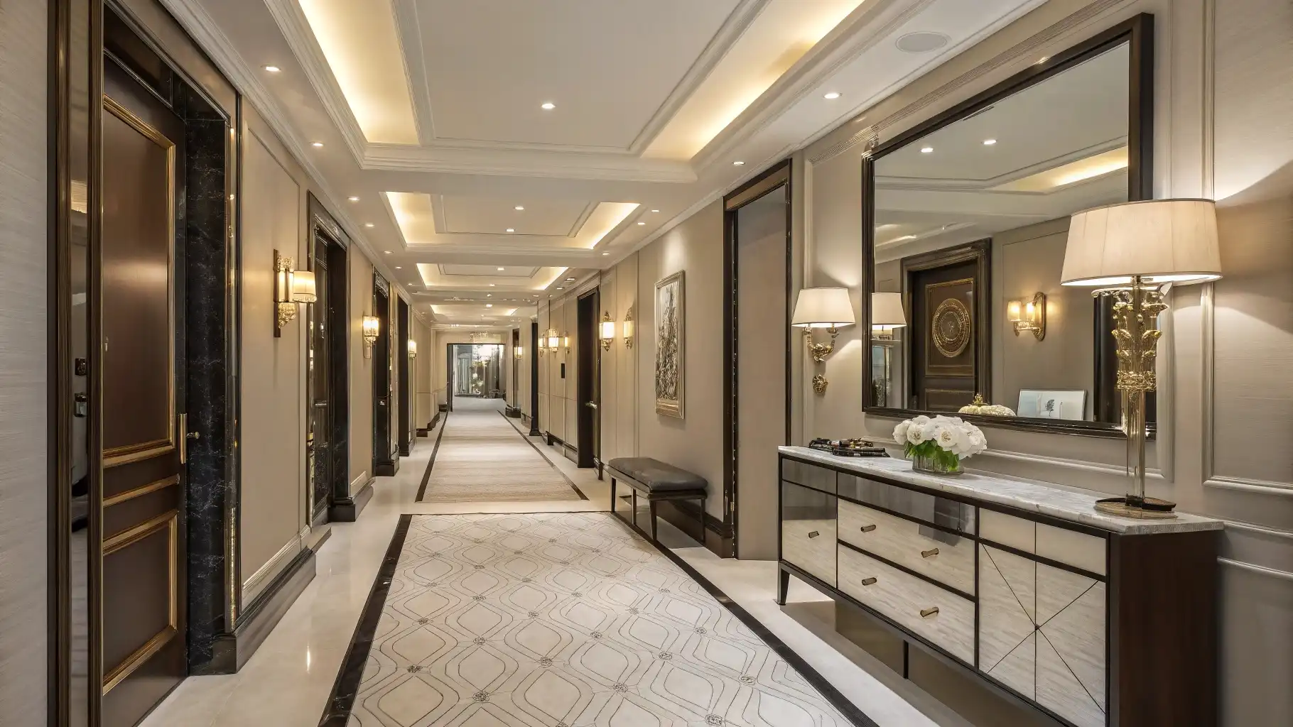 Mirrored Wall Systems with Repetitive Coffered Elements