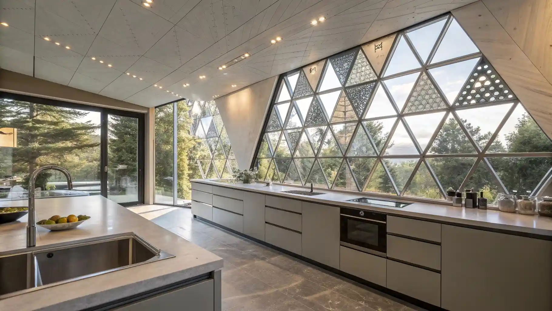 Mixed-Pattern Triangle Glazing