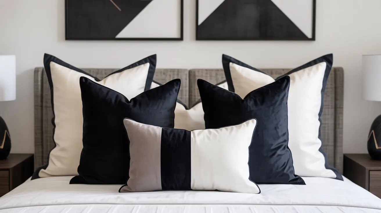 Modern Monochrome Throw Pillow Arrangement