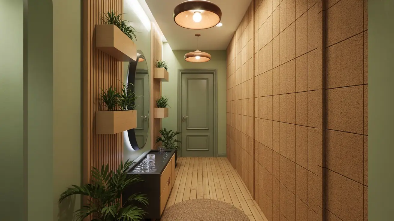 Modern Zen-Inspired Corridor with Natural Elements