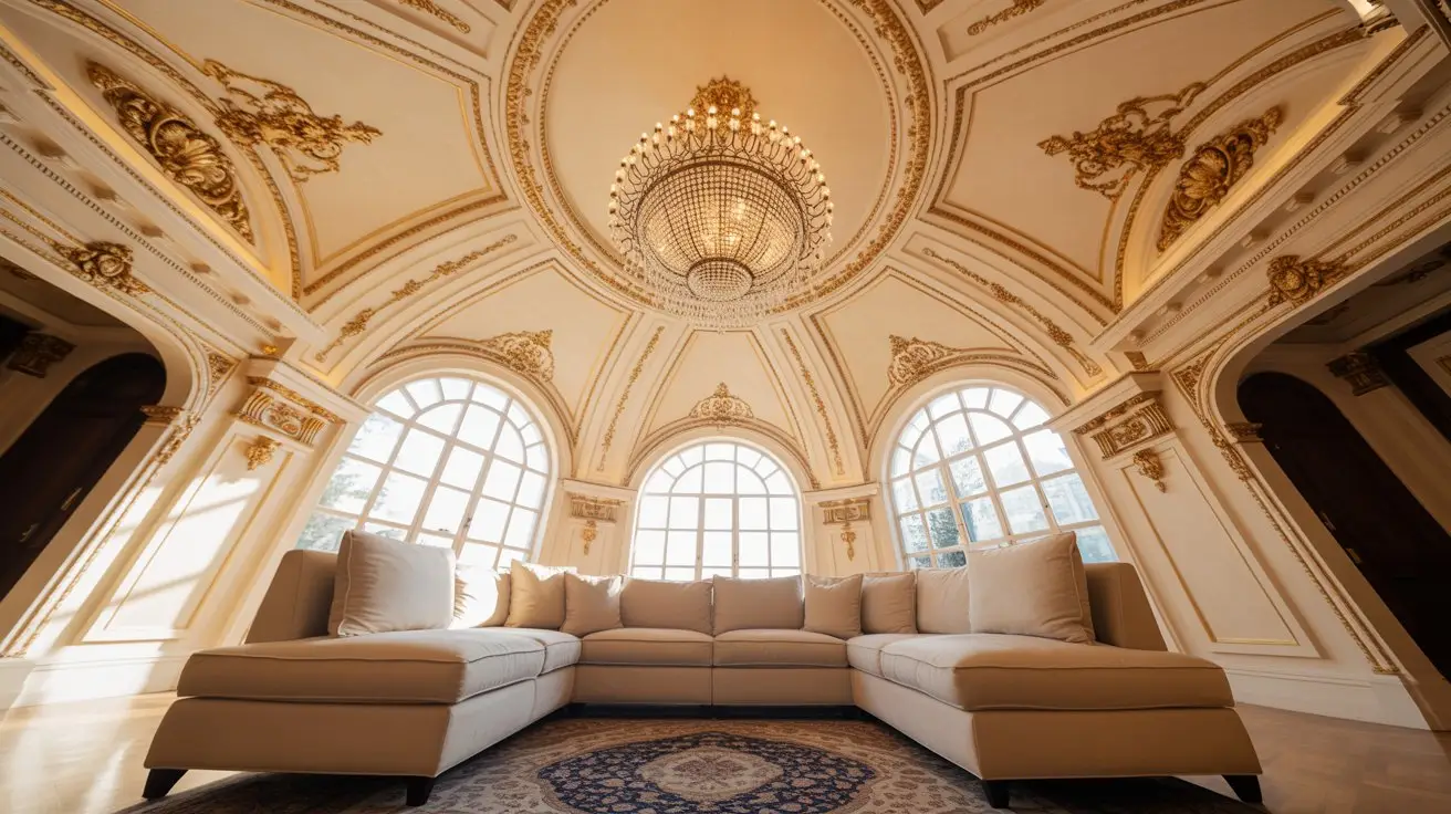 Opulent Baroque Ceiling with Grand Chandelier