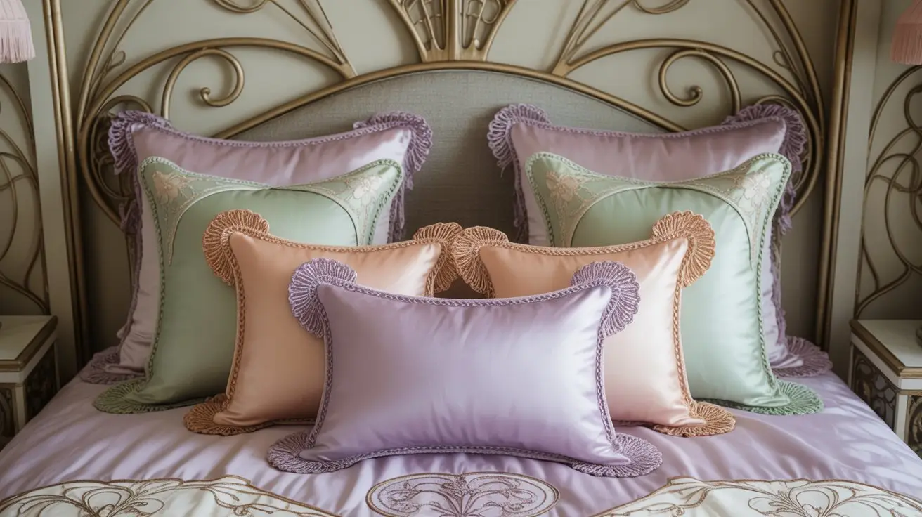 Romantic Pastel Throw Pillow Arrangement