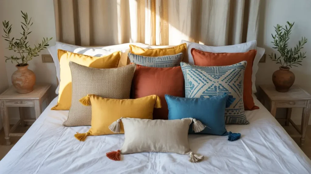 Sunny Boho Throw Pillow Arrangement