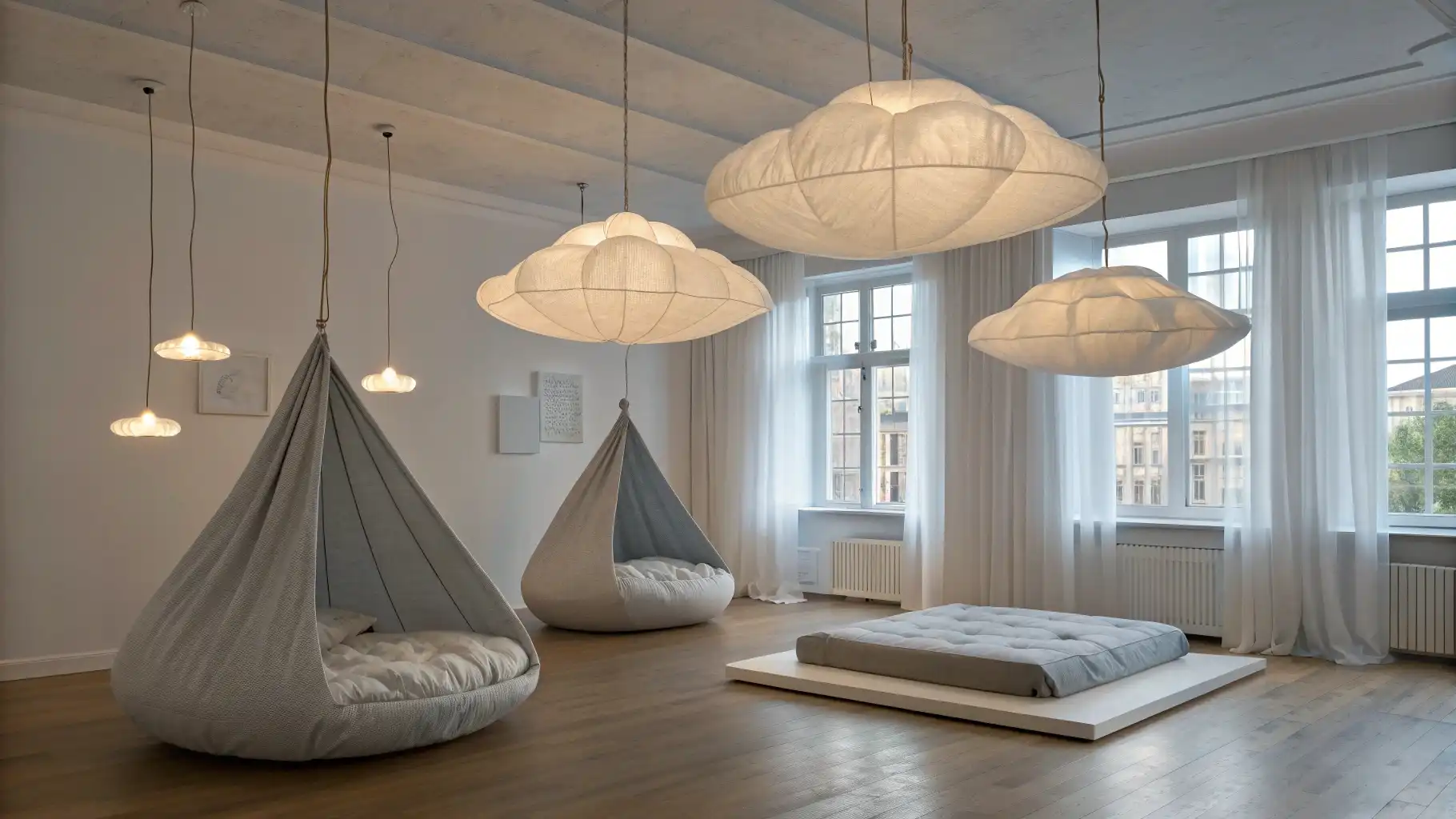 Suspended Pod Seating for Meditation and Reading