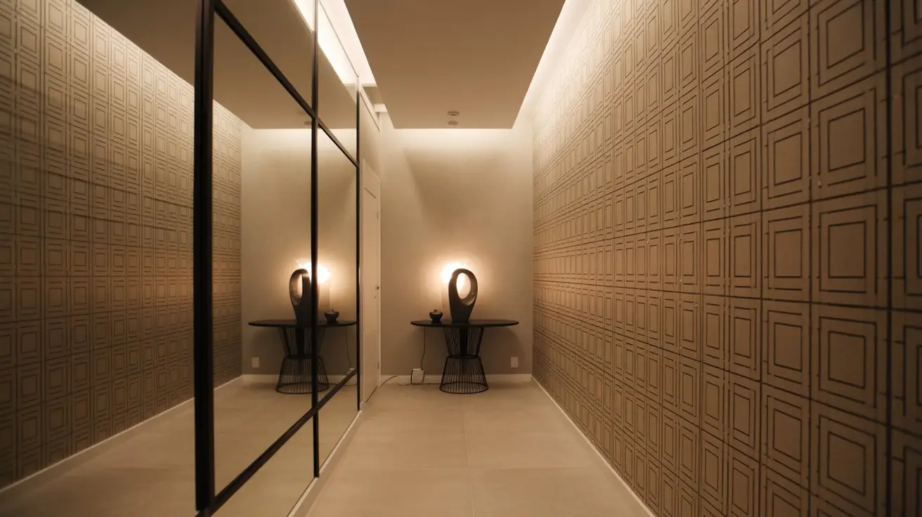 Textured Wall Panels with Minimalist Furniture
