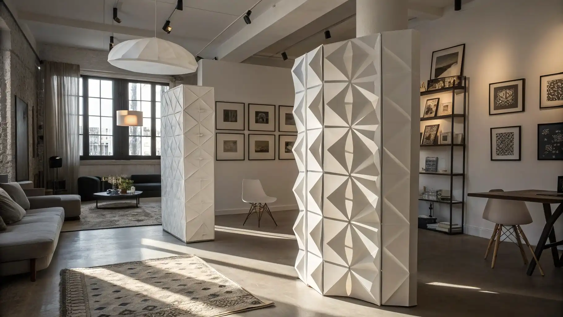 Three-Dimensional Origami Panel Screen