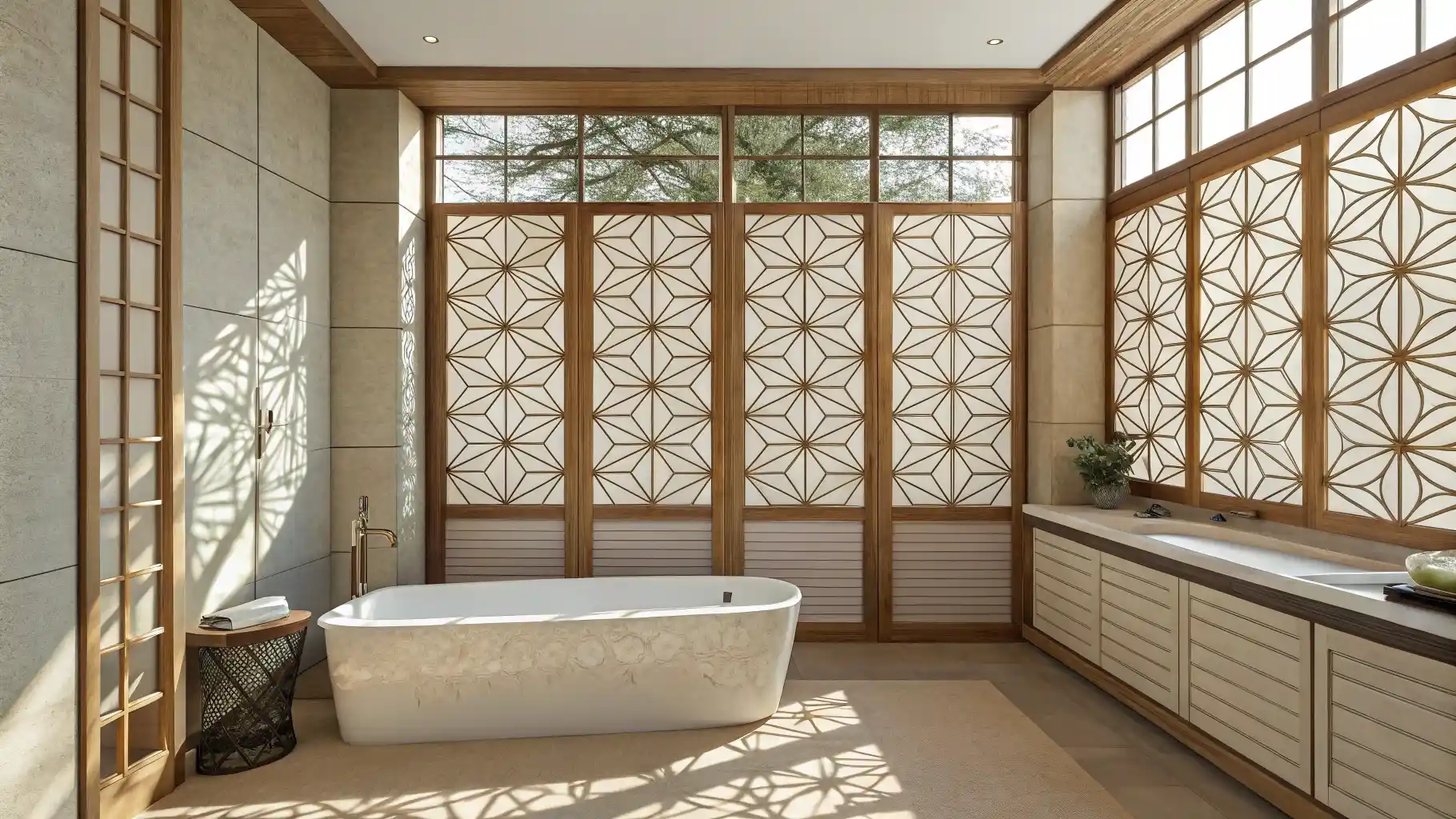 Traditional Wooden Lattice Screens