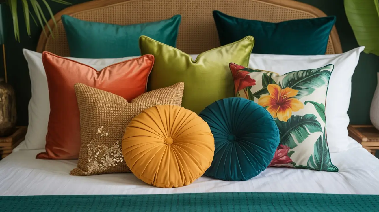 Tropical Vibrance Throw Pillow Arrangement