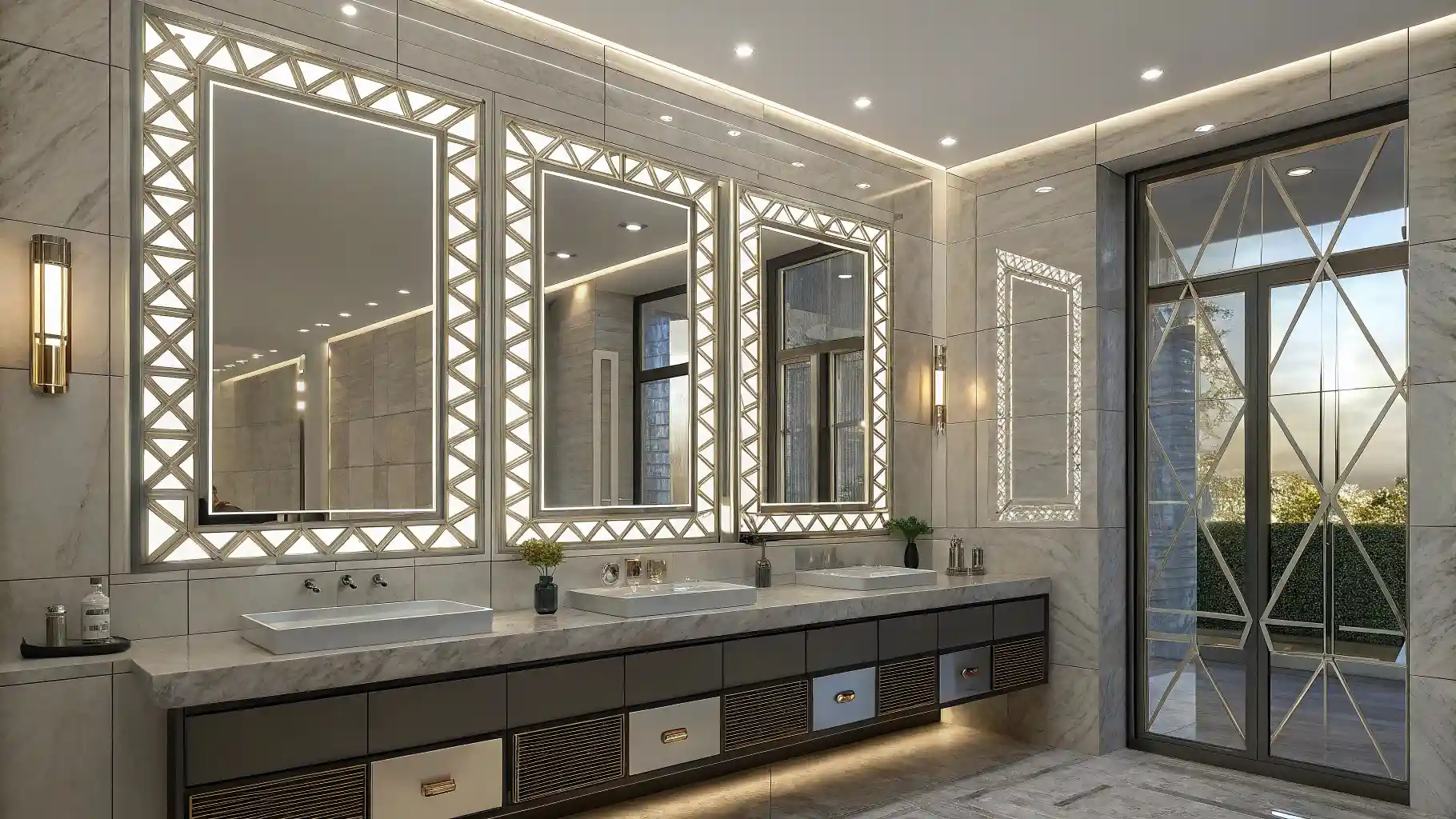 Geometric Diamond Window Film