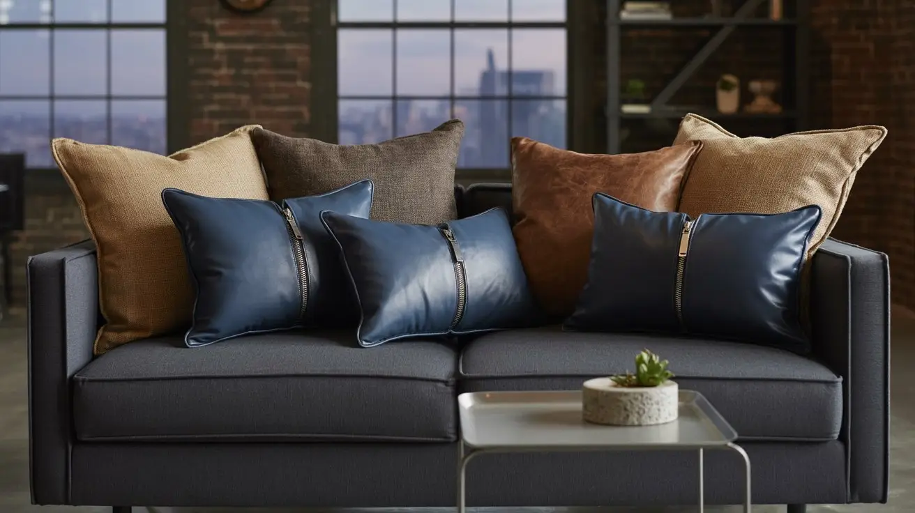 Urban Industrial Throw Pillow Arrangement